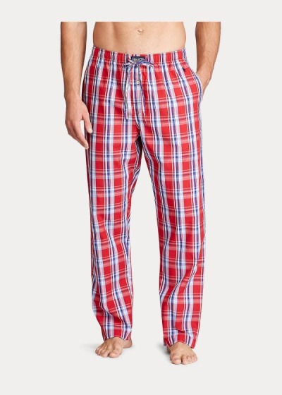 Pantalones De Pijama Polo Ralph Lauren Hombre Rojos / Azul Marino - Plaid - DUIEJ9708